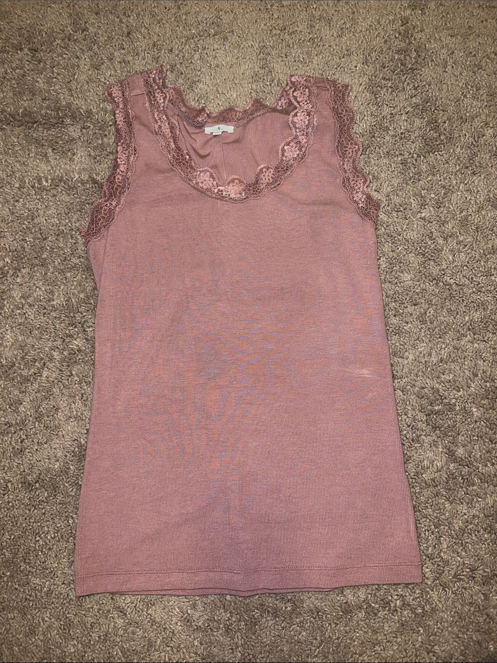 Scoop Neck Lace-Trim Tank